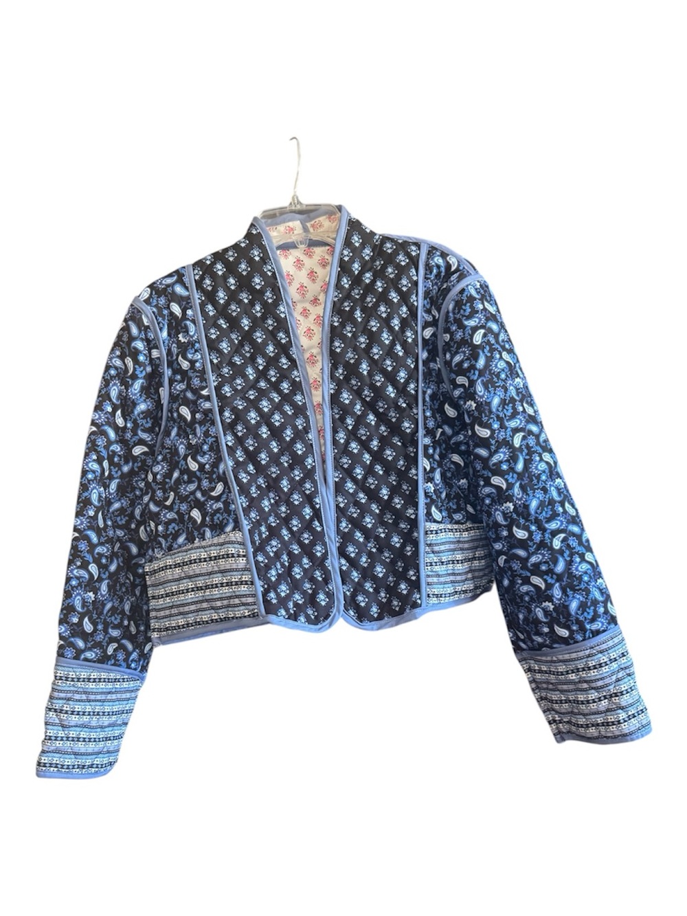 Patchwork Quilted Open-Front  Reversible Jacket - Picture 6 of 6